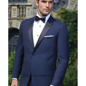 New Ike Behar Blake Navy Midnight Blue Wool Tuxedo